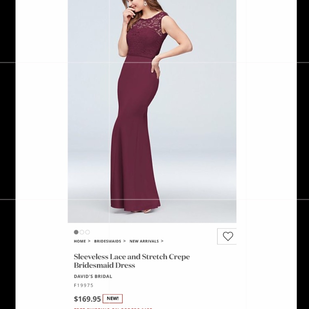 Sleeveless Lace and stretch crepe Bridesmaid Dress